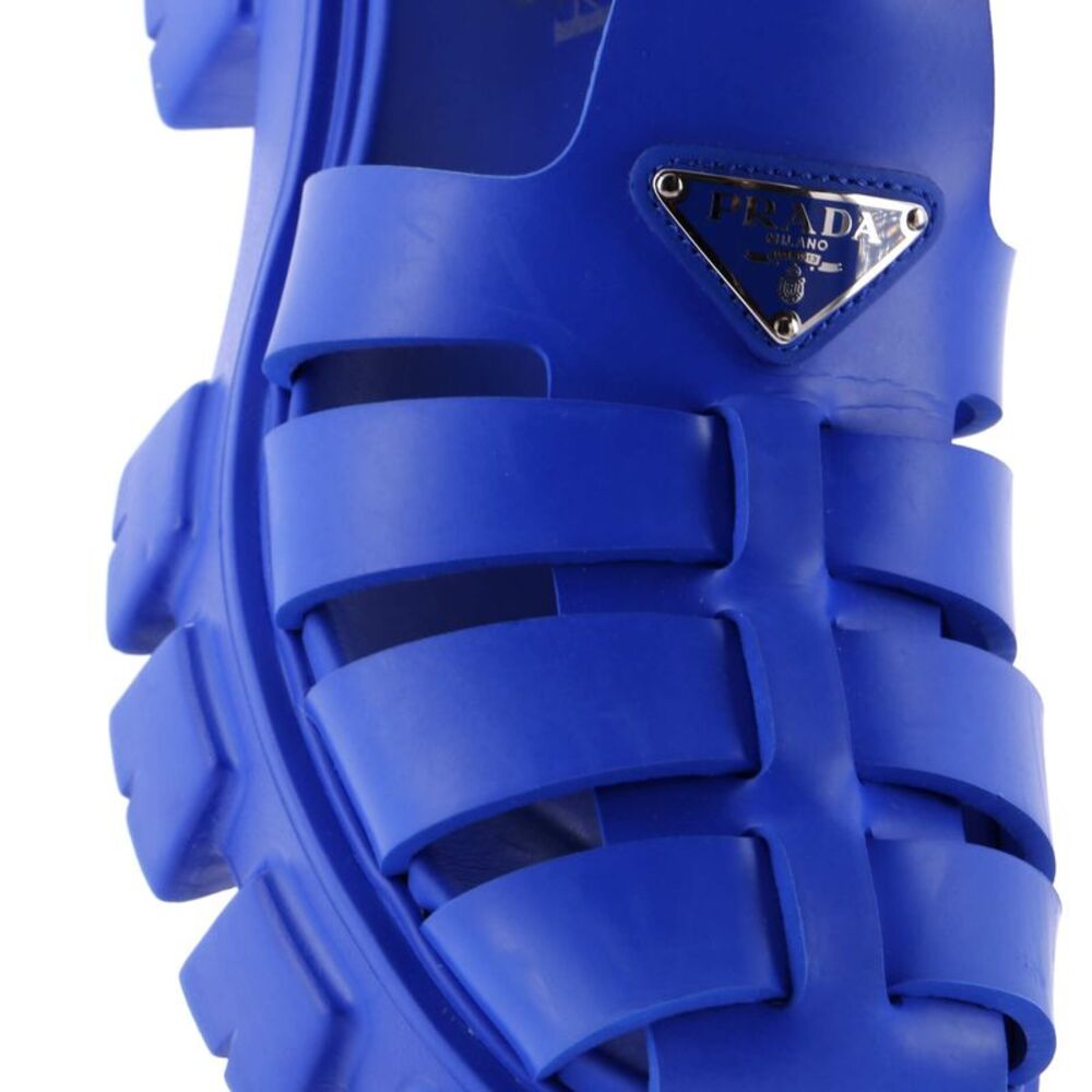 Prada Women's Monolith Cage Platform Sandals Rubber Blue - Picture 5 of 6